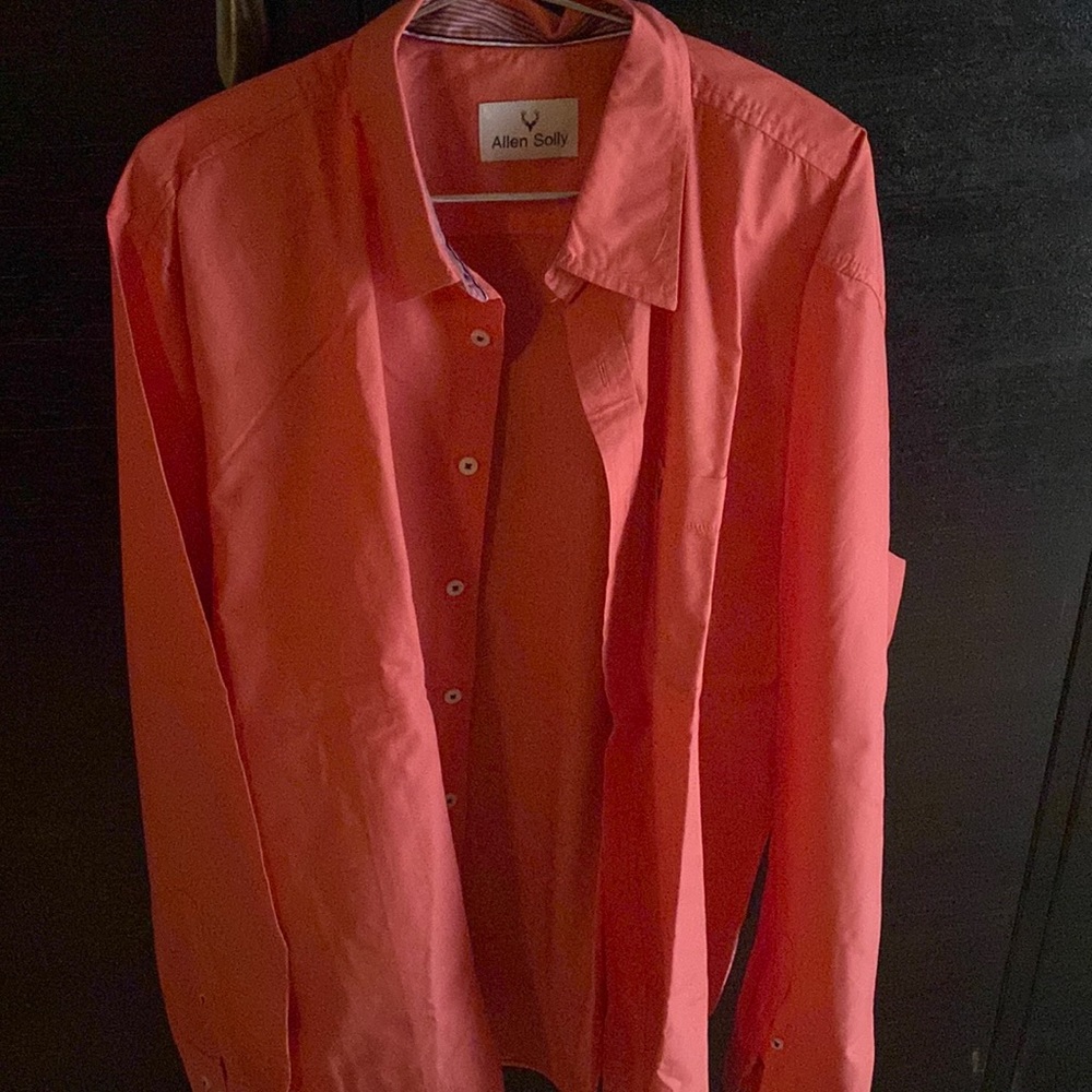 Dark peach colour full sleeves casual shirt from Allen solly - Picture 1 of 6